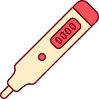 Digital Thermometer Scale Red And Yellow Icon. vector