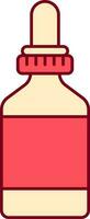 Yellow And Red Pipette Bottle Flat Icon. vector