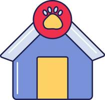 Paw Symbol House Colorful Icon. vector