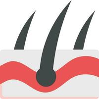 Hair Follicle Internal Structure Icon In Red And Grey Color. vector