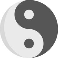 aislado yin yang símbolo o icono en gris color. vector