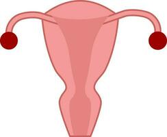 Red Cervix Icon In Flat Style. vector