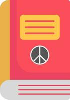 Peace Book Flat Icon In Red and Orangne Color. vector