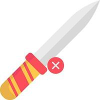 Flat Style No Knife Icon In Red and Yellow Color. vector