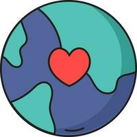 world planet earth with heart shape 1838887 Vector Art at Vecteezy