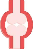 Pink And Red Joint Structure Flat Icon. vector