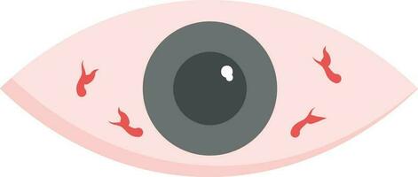 Grey And Pink Human Eye Icon In Flat Style. vector