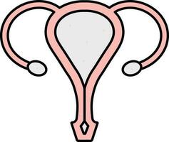 Flat Style Of Ovary Anatomy Pink icon. vector