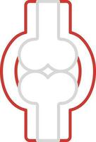 Grey And Red Linear Joint Structure Icon. vector