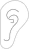 Grey Outline Illustration Of Human Ear Icon. vector