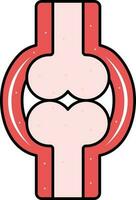 Pink And Red Joint Structure Flat Icon. vector