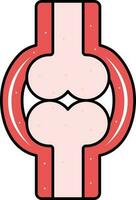 Pink And Red Joint Structure Flat Icon. vector