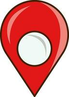 Flat Map Pin Icon Or Symbol In Red Color. vector