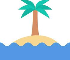 Island Or Beach Icon In Flat Style. vector