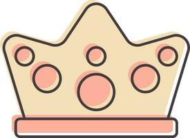 Isolated Crown Icon In Pink Color. vector