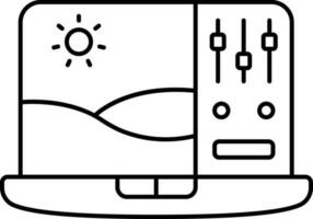 foto ajustar control deslizante en ordenador portátil pantalla negro carrera icono. vector