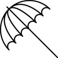 Isolated Umbrella Icon In Thin Line Art. vector