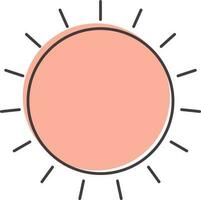 Sun Icon In Pink Color. vector