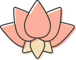 Isolated Lotus Icon In Pink Color. vector