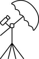 Black Outline Umbrella Light Icon Or Symbol. vector