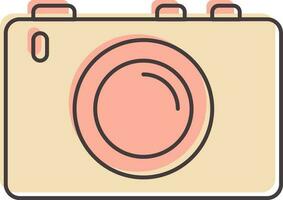 Pink Color Camera Icon In Flat Style. vector