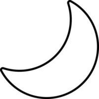 Illustration Of Crescent Moon Black Stroke Icon. vector