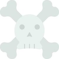Crossbones And Skull Icon In Gray Color. vector