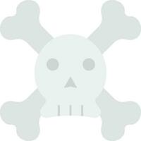 Crossbones And Skull Icon In Gray Color. vector