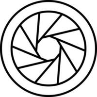 Camera Shutter Icon In Line Art. vector