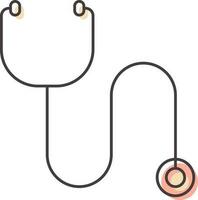 Stethoscope Icon In Flat Style. vector