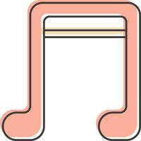 Pink Color Quaver Icon In Flat Style. vector