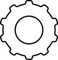 Isolated Cogwheel Icon In Thin Line Art. vector