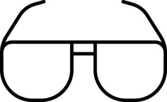 Flat Style Goggle Icon In Black Line Art. vector