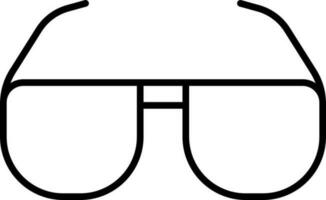 Flat Style Goggle Icon In Black Line Art. vector