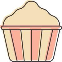 Cupcake Icon In Flat Style. vector