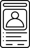 Missing Poster Icon In Black Outline. vector