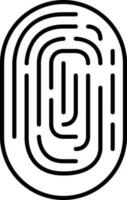 Fingerprint Icon In Black Line Art. vector