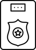 Sheriff Symbol Riot Shield Icon In Black Line Art. vector