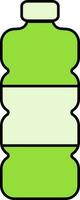 Plastic Bottle Icon In Green Color. vector