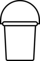Isolated Bucket Icon In Thin Line Art. vector