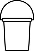 Isolated Bucket Icon In Thin Line Art. vector