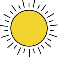 Yellow Sun Icon Or Symbol In Flat Style. vector
