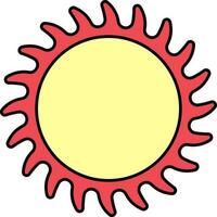 Red And Yellow Sun Icon Or Symbol. vector
