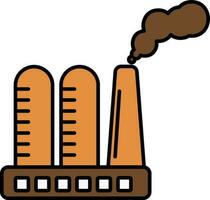 Illustration Of Chemical Plant Outing Smoke Orange And Brown Icon. vector