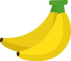 Isolated Banana Icon In Yellow And Green Color. vector