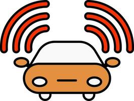 Auto Or Taxi Noise Icon In Orange And Red Color. vector
