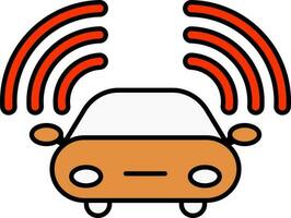 Auto Or Taxi Noise Icon In Orange And Red Color. vector