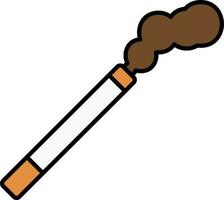 Burning Cigarette Orange And Brown Icon. vector