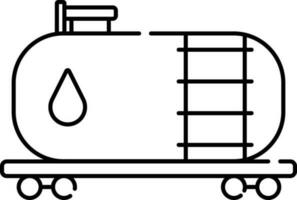 Gas Or Oil Wagon Icon In Linear Style. vector