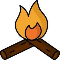Flat Illustration of Bonfire Icon. vector